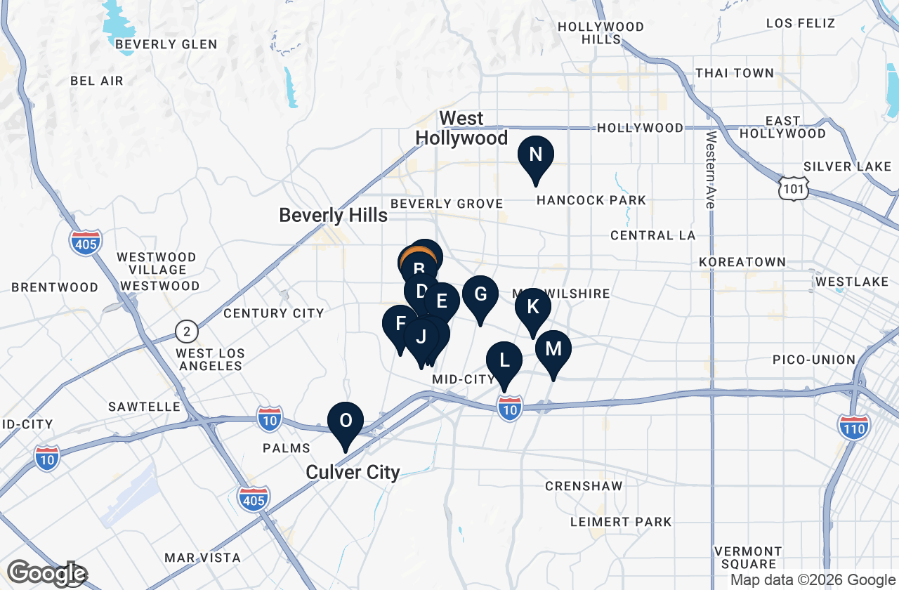 Map of the subject and fifteen land sale comparables